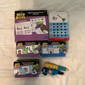 Hot Dots learning toys (reading, time)
